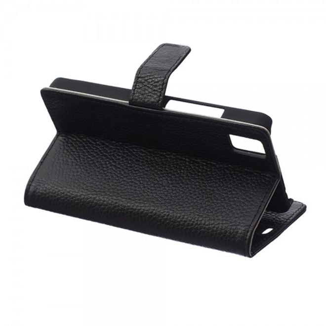 Huawei Honor 7i Echtleder Cover Hülle mit Kreditkartenslots - schwarz