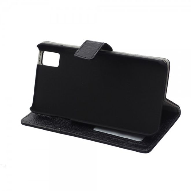 Huawei Honor 7i Echtleder Cover Hülle mit Kreditkartenslots - schwarz