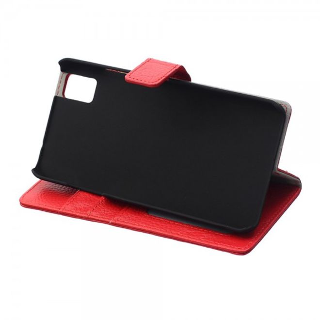 Huawei Honor 7i Echtleder Cover Hülle mit Kreditkartenslots - rot