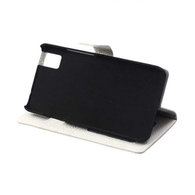 Huawei Honor 7i Echtleder Cover Hülle mit Kreditkartenslots - weiss