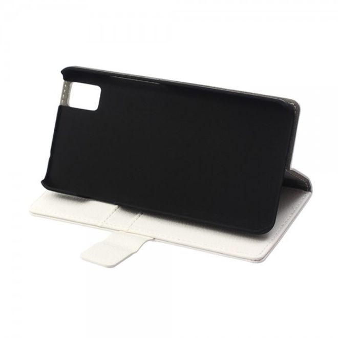 Huawei Honor 7i Leder Case Hülle mit Litchitextur und Kreditkartenslots - weiss