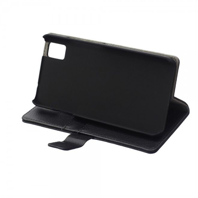 Huawei Honor 7i Leder Case Hülle mit Litchitextur und Kreditkartenslots - schwarz