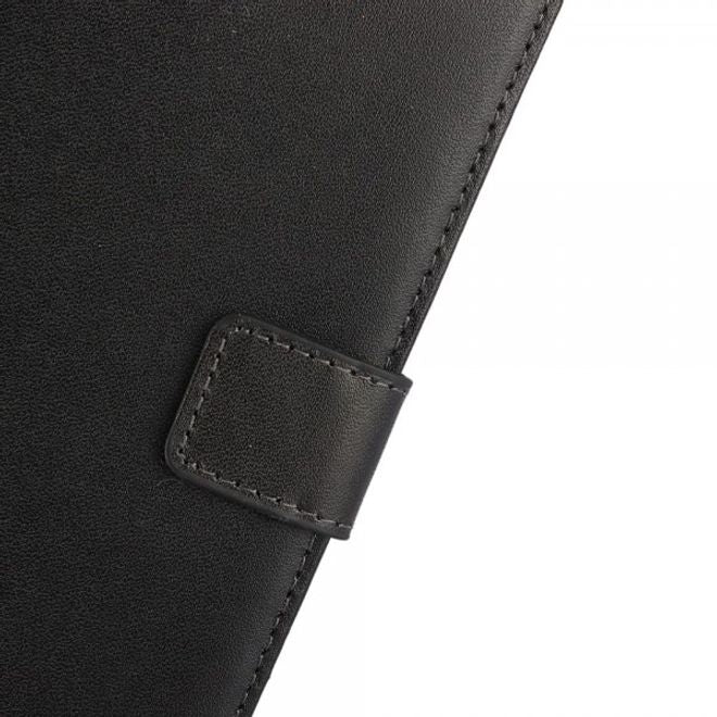 Huawei Honor 8 Hülle - Cover aus echtem Spaltleder - mit Standfunktion - schwarz