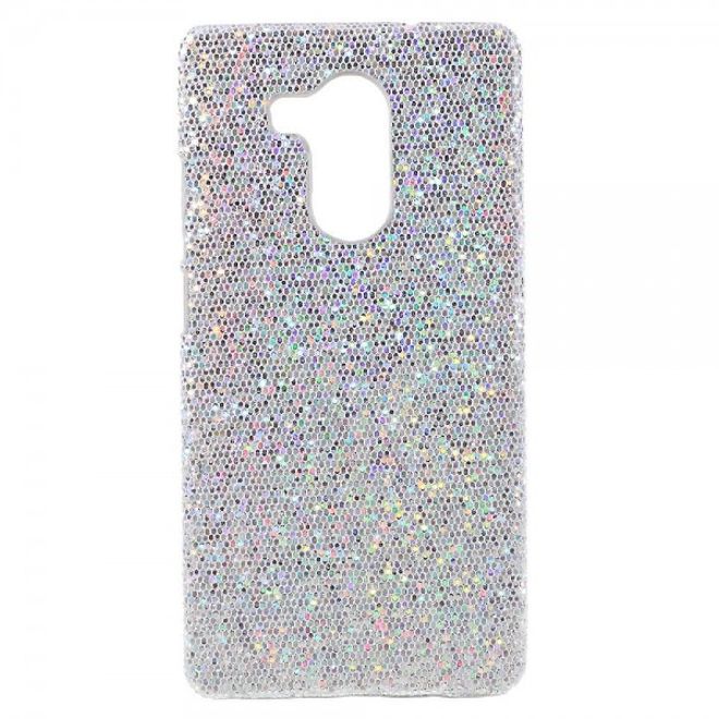 Huawei Mate 8 Glitzernde Hart Plastik Cover Case Hülle - silber