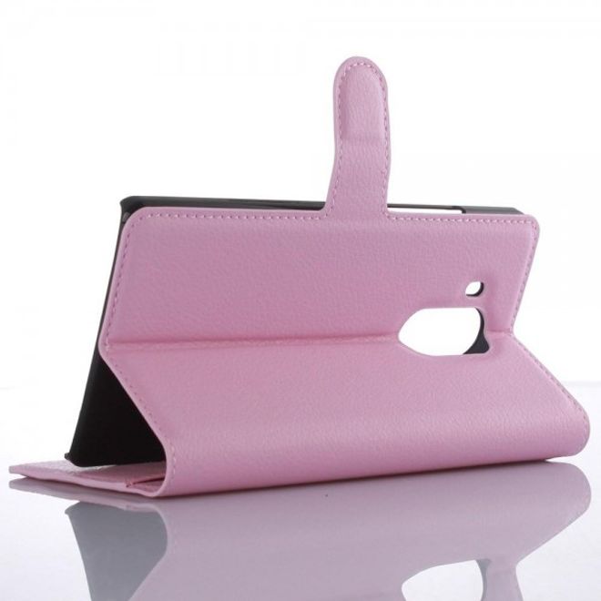 Huawei Mate 8 Klassische Leder Case Hülle mit Litchitextur und Standfunktion - pink