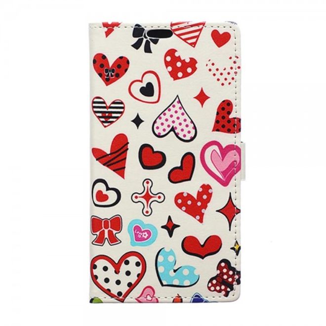 Huawei Mate 8 Leder Case Handy Hülle mit Cartoon Herzen