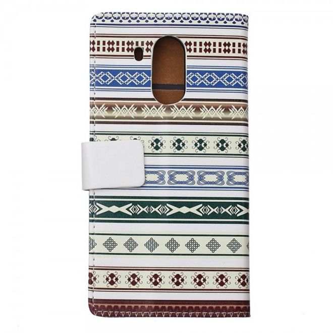 Huawei Mate 8 Leder Case Handy Hülle mit geometrischem Muster