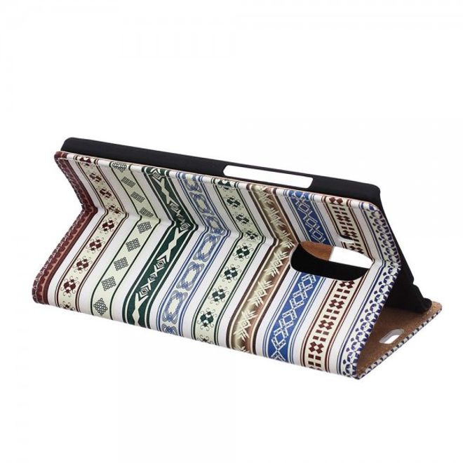 Huawei Mate 8 Leder Case Handy Hülle mit geometrischem Muster