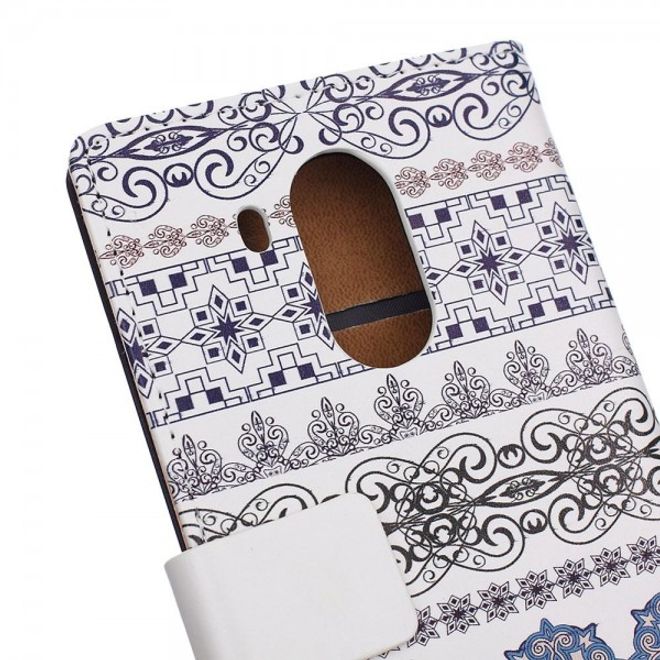 Huawei Mate 8 Leder Case Handy Hülle mit klassischem Blumenmuster