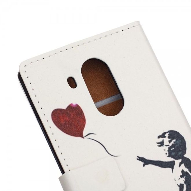 Huawei Mate 8 Leder Case Handy Hülle mit kleinem Mädchen und Ballon