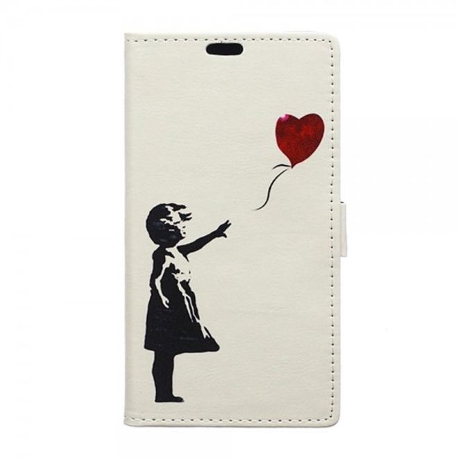 Huawei Mate 8 Leder Case Handy Hülle mit kleinem Mädchen und Ballon