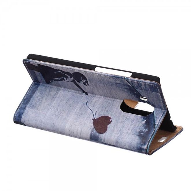 Huawei Mate 8 Leder Case Handy Hülle mit Mädchen und fliegendem Ballon