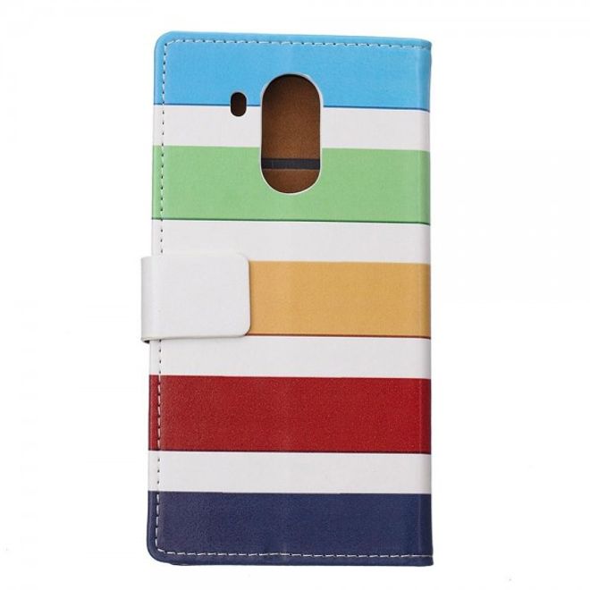 Huawei Mate 8 Leder Case Handy Hülle mit Regenbogen Muster