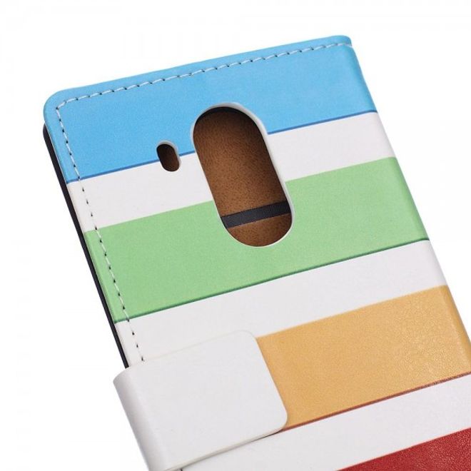 Huawei Mate 8 Leder Case Handy Hülle mit Regenbogen Muster