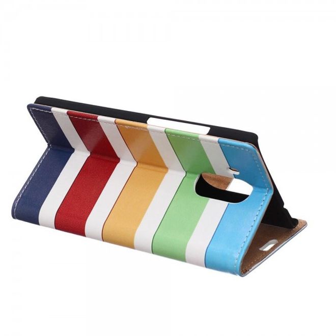 Huawei Mate 8 Leder Case Handy Hülle mit Regenbogen Muster