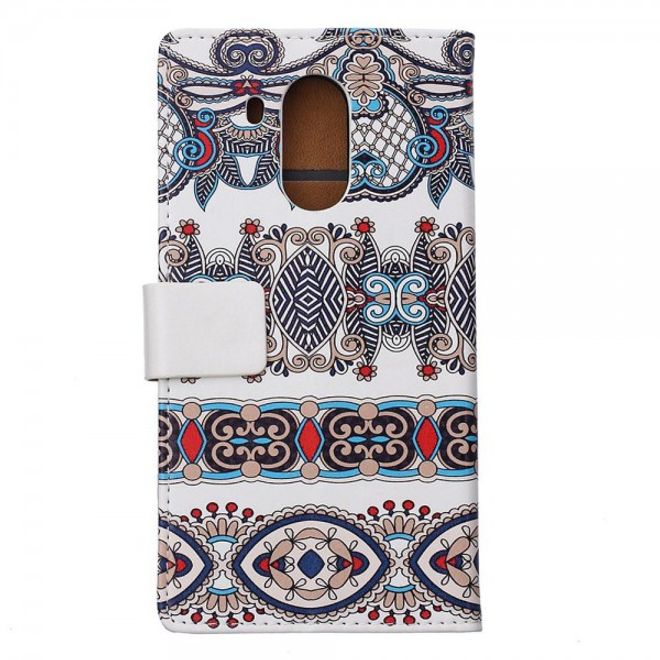 Huawei Mate 8 Leder Case Handy Hülle mit Retro Muster