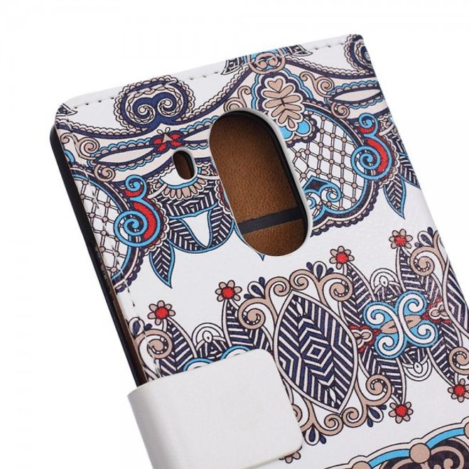 Huawei Mate 8 Leder Case Handy Hülle mit Retro Muster