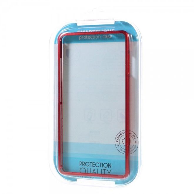 Huawei Mate 8 Metall Bumper Case mit kleinem Buckel - rot