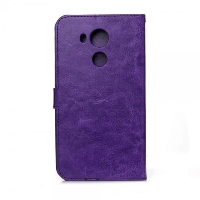 Huawei Mate 8 Modische Crazy Horse Leder Case Handyhülle mit Standfunktion - purpur