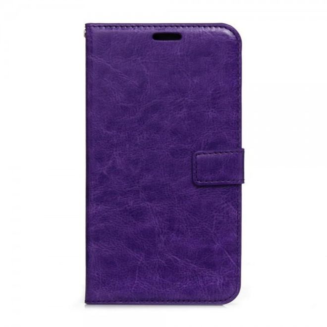 Huawei Mate 8 Modische Crazy Horse Leder Case Handyhülle mit Standfunktion - purpur