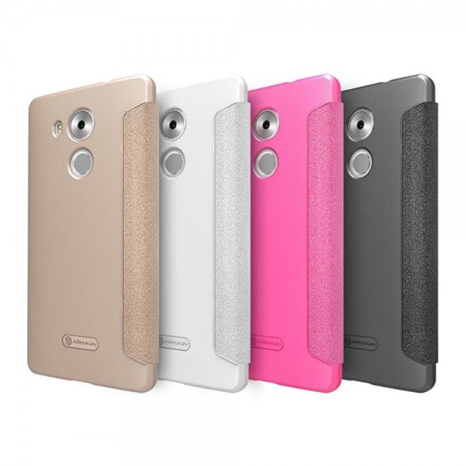 Huawei Mate 8 Nillkin Sparkle Series Leder Smart Case Handy Hülle mit grossem Fenster - rosa
