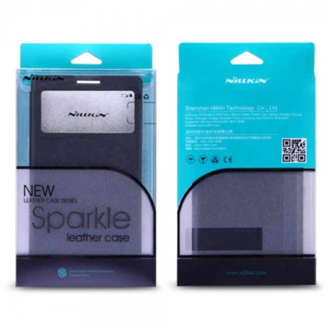 Huawei Mate 8 Nillkin Sparkle Series Leder Smart Case Handy Hülle mit grossem Fenster - rosa