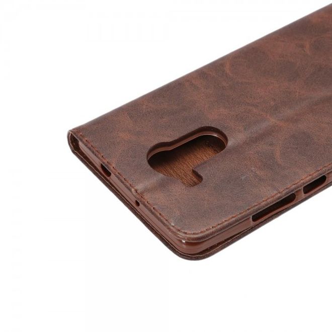 Huawei Mate 8 Schicke, magnetische Crazy Horse Leder Handy Hülle mit Standfunktion - kaffeefarben