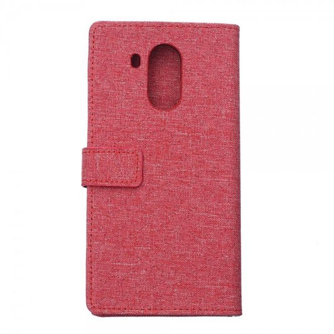 Huawei Mate 8 Stoffartiges Leder Cover Case mit Standfunktion - rot