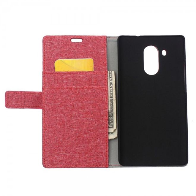 Huawei Mate 8 Stoffartiges Leder Cover Case mit Standfunktion - rot