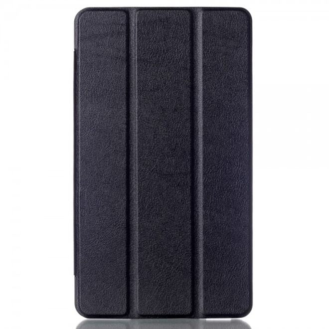 Huawei MediaPad M1 8.0 Dreifach faltbare Leder Case Tablet Hülle mit Litchitextur - schwarz