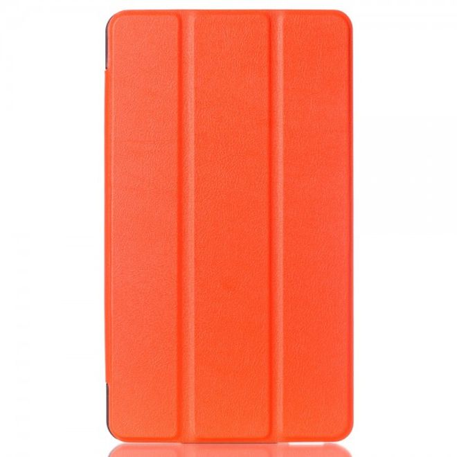 Huawei MediaPad M1 8.0 Dreifach faltbare Leder Case Tablet Hülle mit Litchitextur - orange