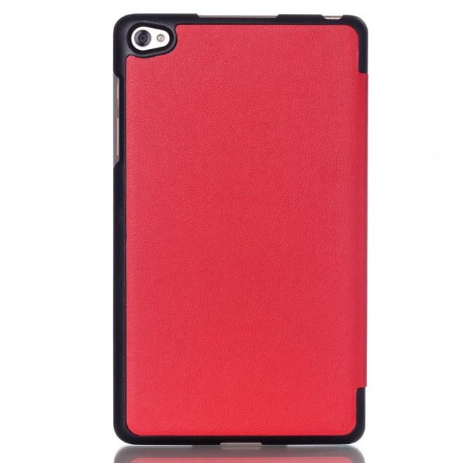 Huawei MediaPad M2 8.0 Dreifach faltbare Leder Case Hülle mit Litchitextur und Standfunktion - rot