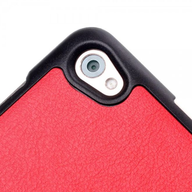 Huawei MediaPad M2 8.0 Dreifach faltbare Leder Case Hülle mit Litchitextur und Standfunktion - rot