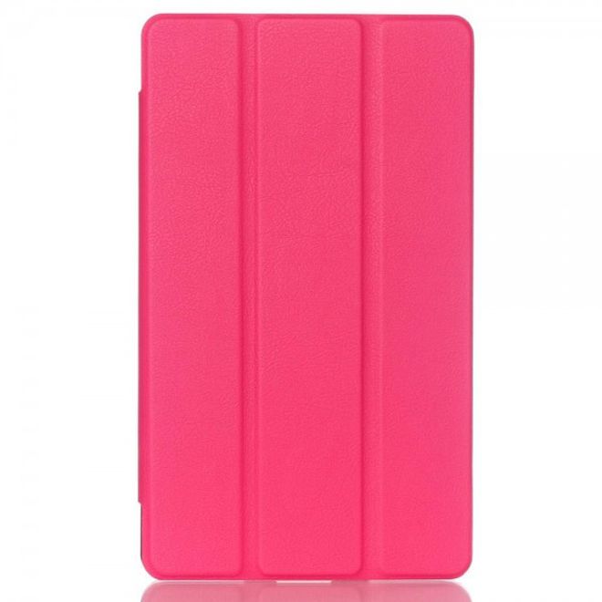 Huawei MediaPad M2 8.0 Dreifach faltbare Leder Case Hülle mit Litchitextur und Standfunktion - rosa