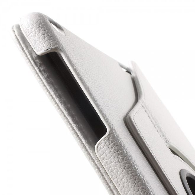 Huawei MediaPad T1 10 Rotierbare Leder Cover Hülle mit Litchitextur und Standfunktion - weiss
