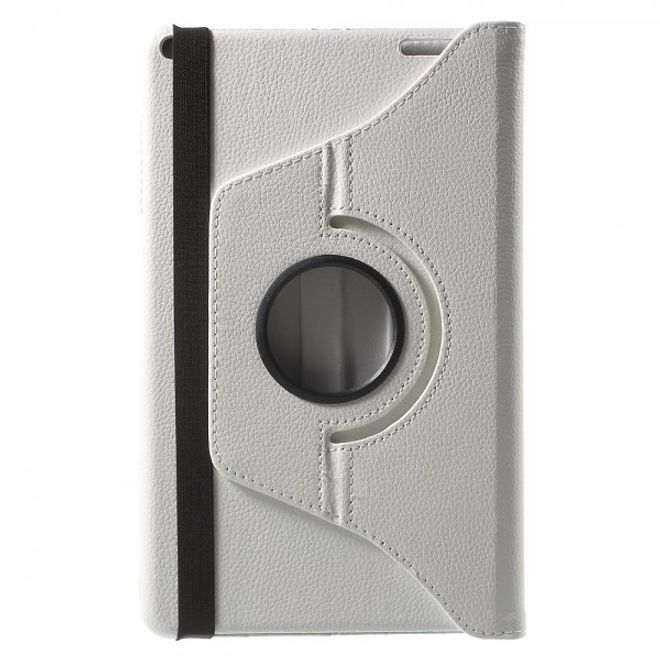 Huawei MediaPad T1 10 Rotierbare Leder Cover Hülle mit Litchitextur und Standfunktion - weiss