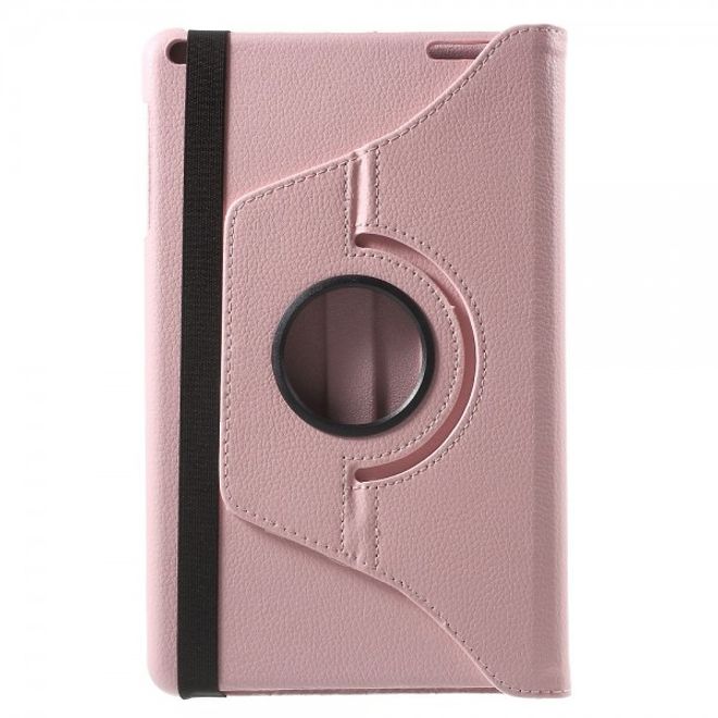 Huawei MediaPad T1 10 Rotierbare Leder Cover Hülle mit Litchitextur und Standfunktion - pink