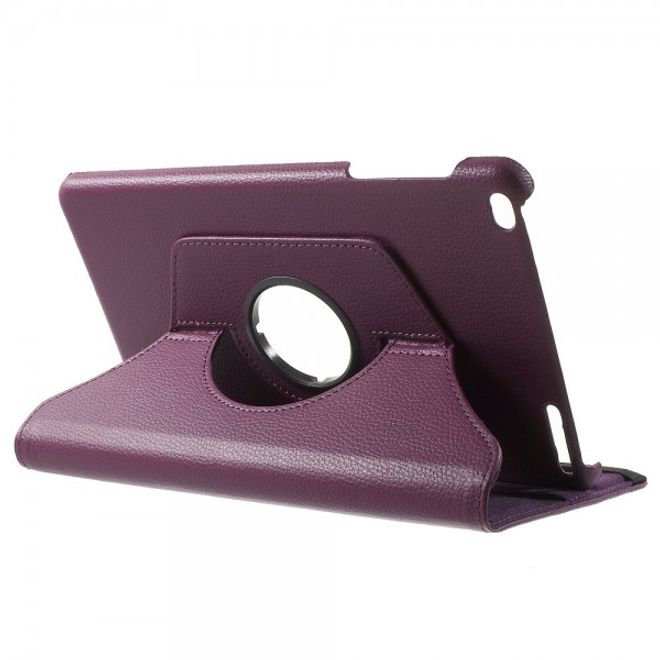 Huawei MediaPad T1 10 Rotierbare Leder Cover Hülle mit Litchitextur und Standfunktion - purpur