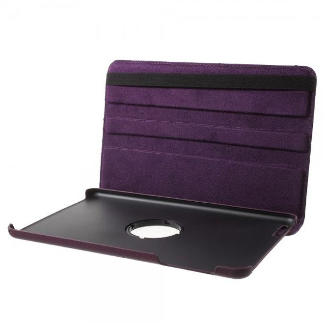 Huawei MediaPad T1 10 Rotierbare Leder Cover Hülle mit Litchitextur und Standfunktion - purpur