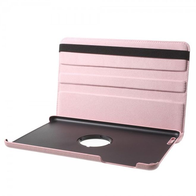 Huawei MediaPad T1 10 Rotierbare Leder Cover Hülle mit Litchitextur und Standfunktion - pink