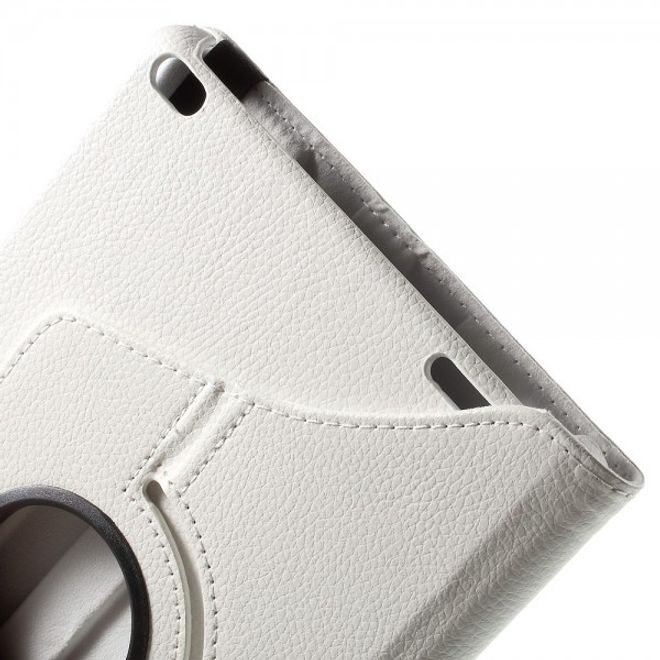 Huawei MediaPad T1 10 Rotierbare Leder Cover Hülle mit Litchitextur und Standfunktion - weiss