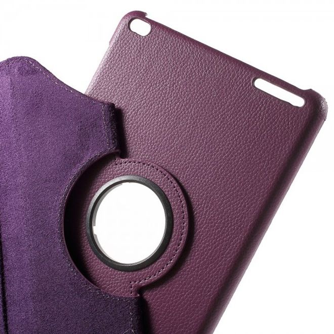 Huawei MediaPad T1 10 Rotierbare Leder Cover Hülle mit Litchitextur und Standfunktion - purpur
