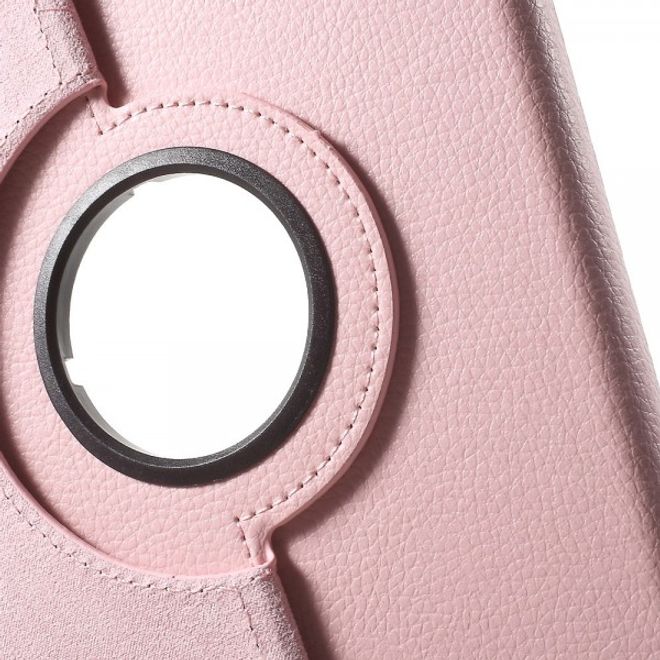 Huawei MediaPad T1 10 Rotierbare Leder Cover Hülle mit Litchitextur und Standfunktion - pink