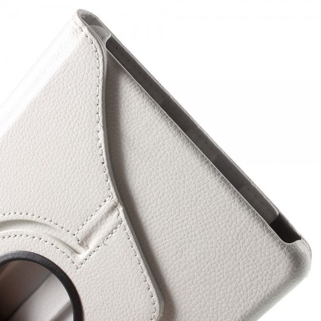 Huawei MediaPad T1 10 Rotierbare Leder Cover Hülle mit Litchitextur und Standfunktion - weiss