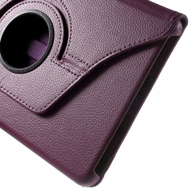 Huawei MediaPad T1 10 Rotierbare Leder Cover Hülle mit Litchitextur und Standfunktion - purpur