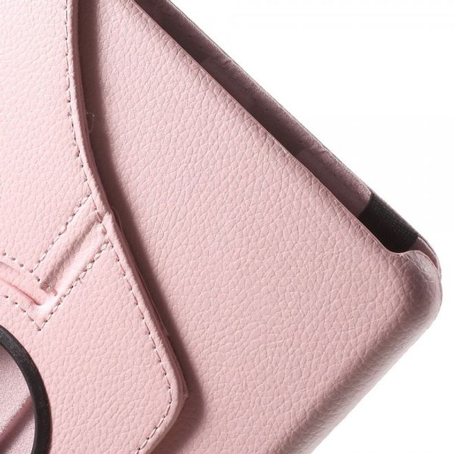 Huawei MediaPad T1 10 Rotierbare Leder Cover Hülle mit Litchitextur und Standfunktion - pink