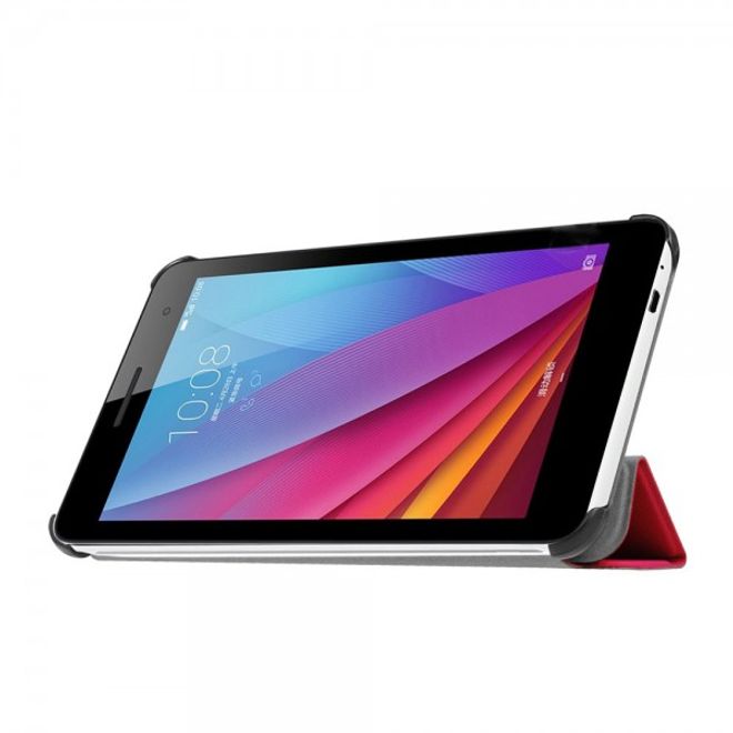Huawei MediaPad T1 7.0 Leder Case Hülle mit Dreifach Standfunktion - rot