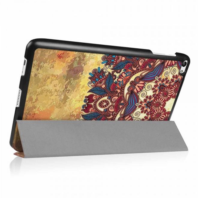 Huawei MediaPad T2 10.0 Pro Dreifach faltbare Leder Flip Case Hülle mit Blumen im Retrolook