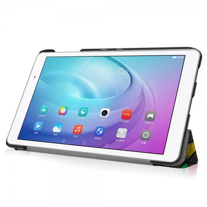 Huawei MediaPad T2 10.0 Pro Dreifach faltbare Leder Flip Case Hülle - Geometrisches Muster