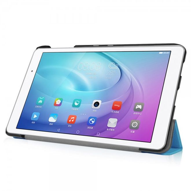 Huawei MediaPad T2 10.0 Pro Dreifach faltbare Leder Smart Case Hülle mit Standfunktion - hellblau